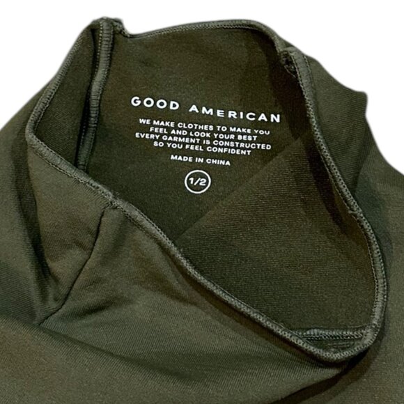 Good American So Soft Mock Neck Bodysuit In Juniper Green - Picture 4 of 4